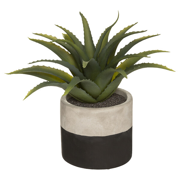 ATMOSPHERA - Plante artificielle Aloe vera pot Bicolore 28cm - large