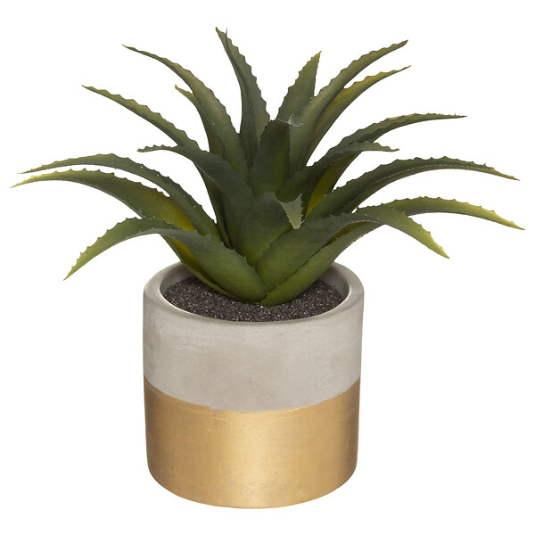 ATMOSPHERA - Plante artificielle Aloe vera pot Bicolore 28cm - large