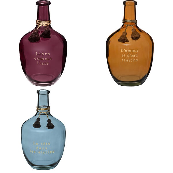 ATMOSPHERA - Dame-jeanne verre recyclé Gypsy - Transparent - H31cm - large