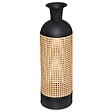 ATMOSPHERA - Vase décoratif cannage Houria - Métal noir - H.60,5cm - vignette
