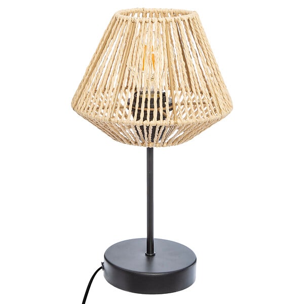ATMOSPHERA - Lampe à poser en papier et métal Jily Beige H34cm - large