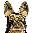 ATMOSPHERA - Chien décoratif en grès - Bulldog Eden - Or - H.22cm - vignette