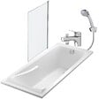 JACOB DELAFON - Pack baignoire droite 170 x 75 JACOB DELAFON Corvette + mitigeur bain douche & ensemble de douche + pare bain + bonde - vignette