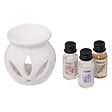 ATMOSPHERA - Brûle-parfum céramique Kili Blanc lot de 3 huiles 10ml - vignette