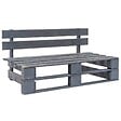 VIDAXL - vidaXL Banc palette de jardin bois gris - vignette