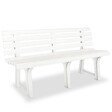 VIDAXL - vidaXL Banc de jardin 145,5 cm Plastique Blanc - vignette
