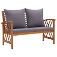 VIDAXL - vidaXL Banc de jardin avec coussins 119 cm Bois solide d'acacia - vignette