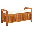 VIDAXL - vidaXL Banc de rangement de jardin avec coussin 126 cm Bois d'acacia - vignette