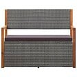 VIDAXL - vidaXL Banc de rangement 115 cm Résine tressée et bois d'acacia Gris - vignette