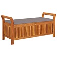 VIDAXL - vidaXL Banc de rangement de jardin avec coussin 126 cm Bois d'acacia - vignette