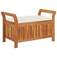 VIDAXL - vidaXL Banc de rangement de jardin avec coussin 91 cm Bois d'acacia - vignette