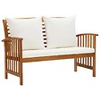 VIDAXL - vidaXL Banc de jardin avec coussins 119 cm Bois solide d'acacia - vignette