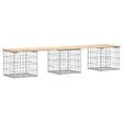 VIDAXL - vidaXL Banc de jardin design de gabion 203x44x42 cm bois massif de pin - vignette