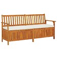 VIDAXL - vidaXL Banc de rangement avec coussin 170 cm Bois d'acacia solide - vignette