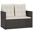 VIDAXL - vidaXL Banc de jardin avec coussins Noir 105 cm Résine tressée - vignette