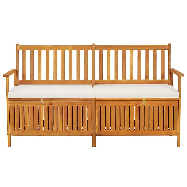 VIDAXL - vidaXL Banc de rangement avec coussin 148 cm Bois d'acacia solide - large