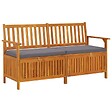 VIDAXL - vidaXL Banc de rangement avec coussin 148 cm Bois d'acacia solide - vignette