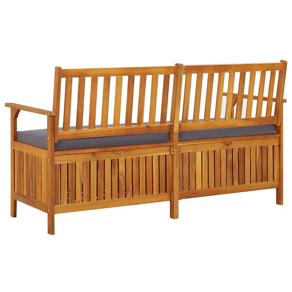 VIDAXL - vidaXL Banc de rangement avec coussin 148 cm Bois d'acacia solide - large