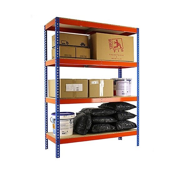 SIMON RACK - Simon Rack - Etagère de rangement 2000x1500x450mm bleu/orange/ bois charge 400 Kg - KIT ECOFORTE 1504-4 SIMONRACK - large