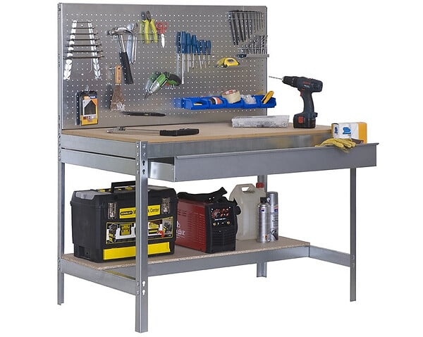 SIMON RACK - SimonRack - Etabli galvanisé 1445x1510x610 mm Charge 600 Kg/ plateau - SIMONWORK BT2 BOX 1500 GALVA SIMONRACK - large