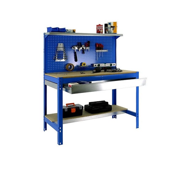 SIMON RACK - SimonRack - Kit Etabli 1440x900x600mm Charge 400Kg -  SIMONWORK BT3 BOX 900 BLEU/BOIS SIMONRACK - large