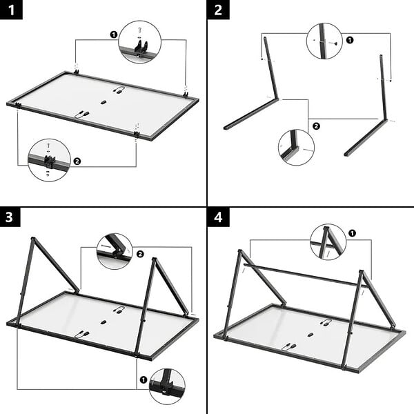 ECOFLOW - Support pour Panneau Solaire ECOFLOW - Fixation au sol ou à suspendre - large