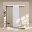 COULICOOL - Porte Coulissante avec Rail - Prépeinte Plane 63 cm - Avec butée - vignette