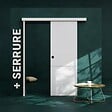 COULICOOL - Porte Coulissante avec Rail + Serrure - Prépeinte Ligne 73 cm - vignette