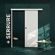COULICOOL - Porte Coulissante avec Rail + Serrure - Prépeinte Plane 73 cm - vignette