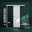 COULICOOL - Porte Coulissante avec Rail + Serrure - Prépeinte Plane 63 cm - vignette