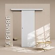 COULICOOL - Porte Coulissante avec Rail - Prépeinte Plane 73 cm - Sans butée - vignette