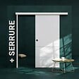 COULICOOL - Porte Coulissante avec Rail + Serrure - Prépeinte Ligne 93 cm - vignette