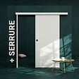 COULICOOL - Porte Coulissante avec Rail + Serrure - Prépeinte Plane 93 cm - vignette