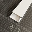MON MARCHE DECO - Goulotte TV Cache-Câble Adhésive Carrée PVC - L. 1,20 m - Blanc - vignette