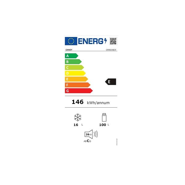 CANDY - Réfrigérateur 1 Porte Intégrable à Glissière 116l - CM4S59EW - large