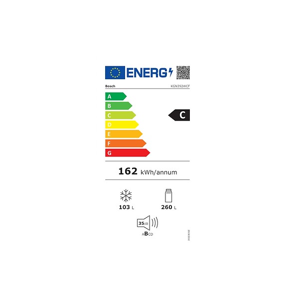 BOSCH - réfrigérateur combiné 60cm 363l blanc - KGN392WCF - large