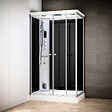THALASSOR - Cabine hammam 140 x 90 SILVER Noir rectangulaire gauche - vignette