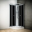 THALASSOR - Cabine douche 100 x 100 SILVER Noir quart de rond - vignette
