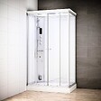 THALASSOR - Cabine hammam 120 x 80 SILVER Blanc rectangulaire gauche (accès façade) - vignette