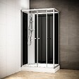 THALASSOR - Cabine douche 140 x 90 SILVER Noir rectangulaire gauche - vignette