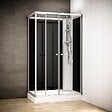 THALASSOR - Cabine douche 140 x 90 SILVER Noir rectangulaire droite - vignette