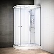THALASSOR - Cabine douche hydromassante 120 x 90 SILVER Blanc asymétrique droite - vignette