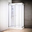 THALASSOR - Cabine douche hydromassante 140 x 90 SILVER Blanc rectangulaire gauche - vignette