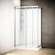 THALASSOR - Cabine douche 140 x 90 SILVER Blanc rectangulaire gauche - vignette
