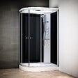 THALASSOR - Cabine douche hydromassante 120 x 90 SILVER Noir asymétrique droite - vignette