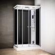 THALASSOR - Cabine hammam 120 x 80 SILVER Noir rectangulaire droite (accès façade) - vignette