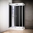 THALASSOR - Cabine douche hydromassante 140 x 90 SILVER Noir rectangulaire gauche - vignette