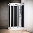 THALASSOR - Cabine douche hydromassante 140 x 90 SILVER Noir rectangulaire droite - vignette