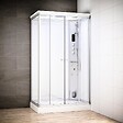 THALASSOR - Cabine hammam 120 x 80 SILVER Blanc rectangulaire droite (accès façade) - vignette