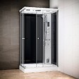 THALASSOR - Cabine hammam 120 x 80 SILVER Noir rectangulaire droite (accès angle) - vignette
